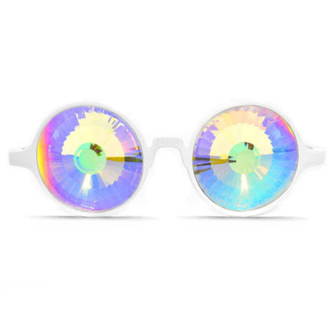 Live4This White Fractal Kaleidoscope Glasses